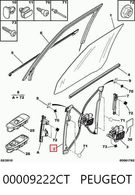 Mecanismo levanta, puerta delantera derecha Citroen C4  (2006-2013)