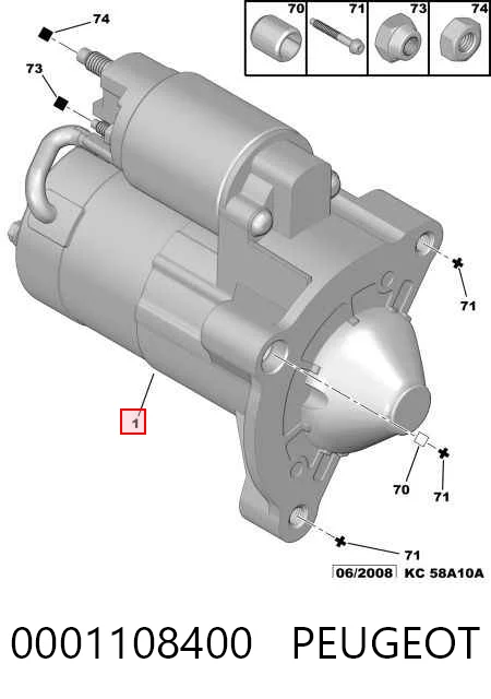 0001108400 Peugeot/Citroen Arranque motores