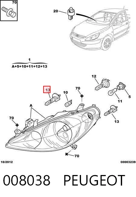 Comprar Faro delantero izquierdo 307 3H