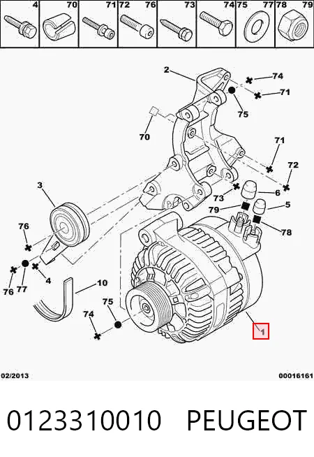 0123310010 Peugeot/Citroen Alternador de coche