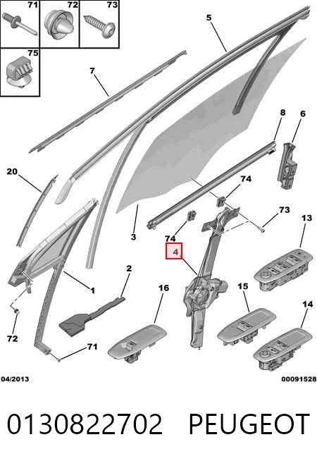 Mecanismo elevalunas delantero derecha Peugeot 208 I