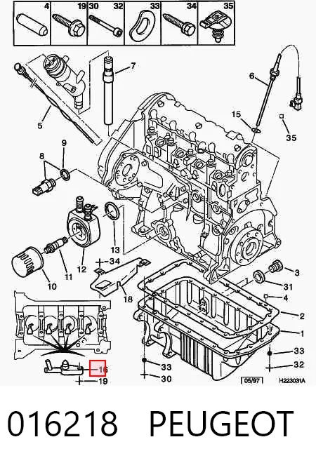 016218 Peugeot/Citroen Tobera de aceite