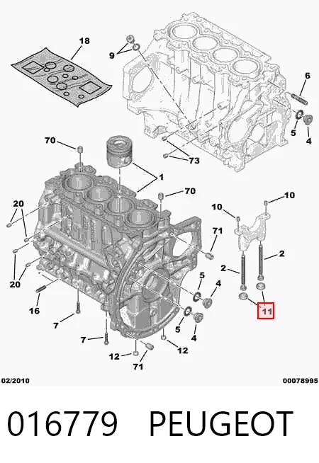 Tapa de bloque motor para Peugeot 407  6D