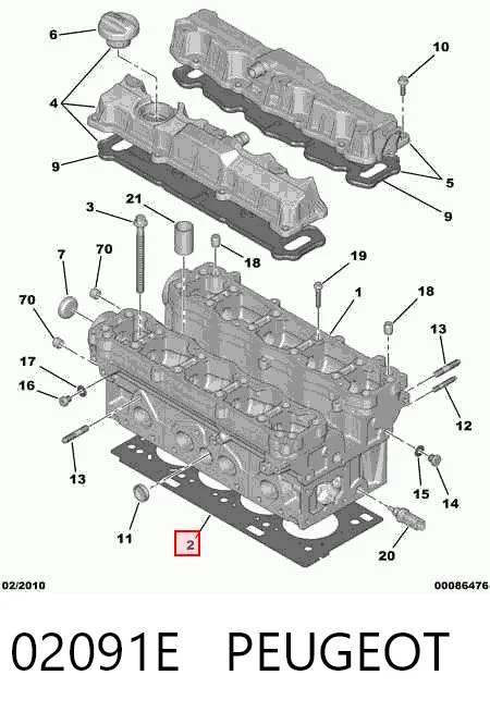 02091E Peugeot/Citroen Empaquetadura de culata