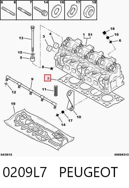 Empaque de culata 205 I hatchback (1983-1987) original desde 18,85 €