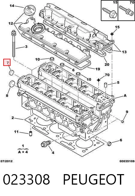 023308 Peugeot/Citroen Tapa de bloque motor