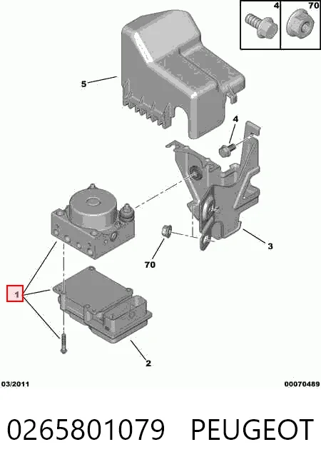 Unidad de control ABS hidráulico para Fiat Fiorino  225