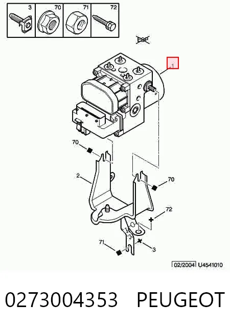 Unidad de control ABS hidráulico para Citroen Xsara Picasso N68