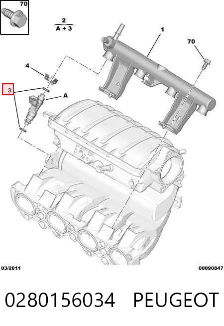 0280156034 Peugeot/Citroen Inyector de combustible