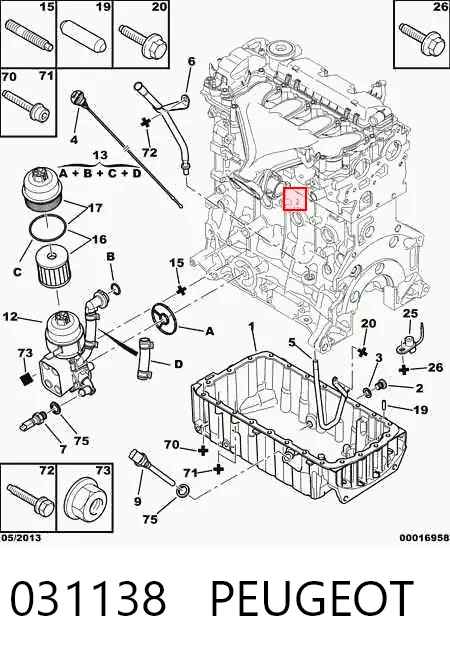 031138 Peugeot/Citroen Tapón del cárter de aceite