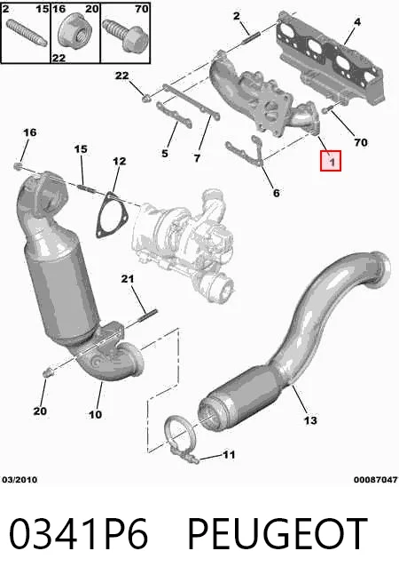 0341P6 Peugeot/Citroen Colectores de escape