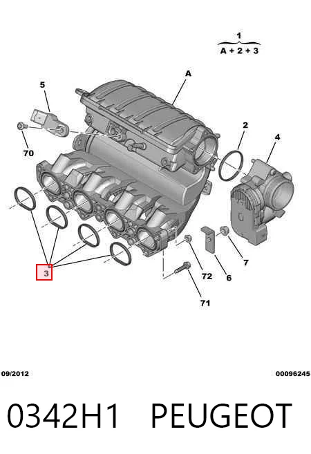 0342H1 Peugeot/Citroen Colectores de admisión