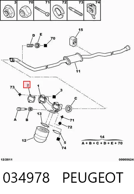Junta colector escape Peugeot 205 I hatchback (741A, C) (1983 - 1987) precio, desde 1,70 EUR