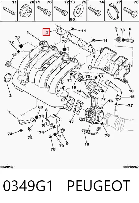 Junta de colector de admisión Citroen ZX hatchback (N2) (1991 - 1997) precio, desde 5,18 EUR