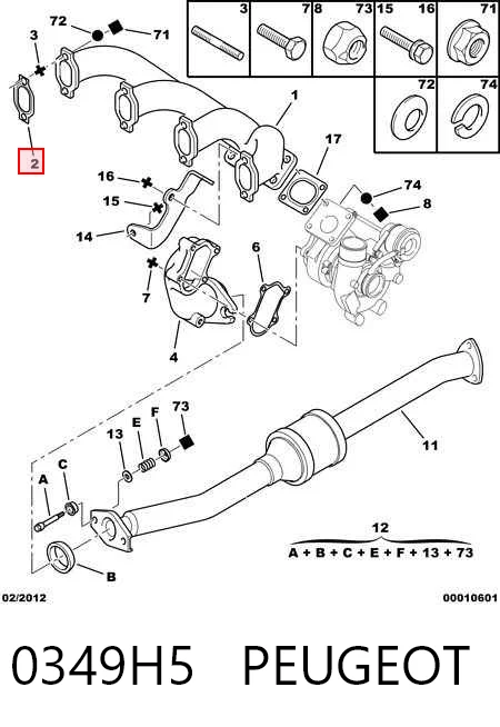 Junta colector escape 4837141 Fiat/Alfa/Lancia