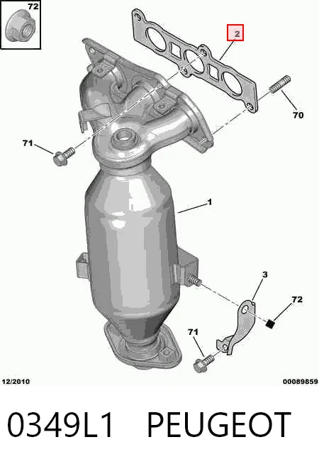 Junta de colector de escape para Toyota Yaris  (SP90)