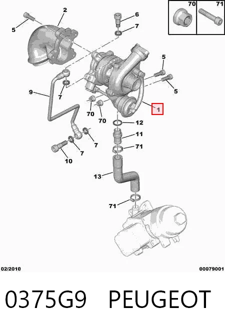 0375G9 Peugeot/Citroen Turbo para motor