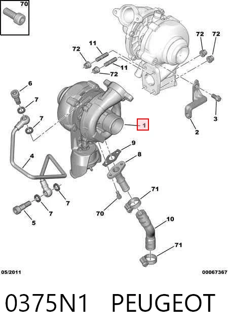 0375N1 Peugeot/Citroen Turbo para motor