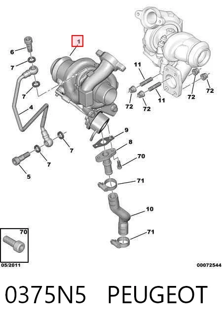 0375N5 Peugeot/Citroen Turbo para motor