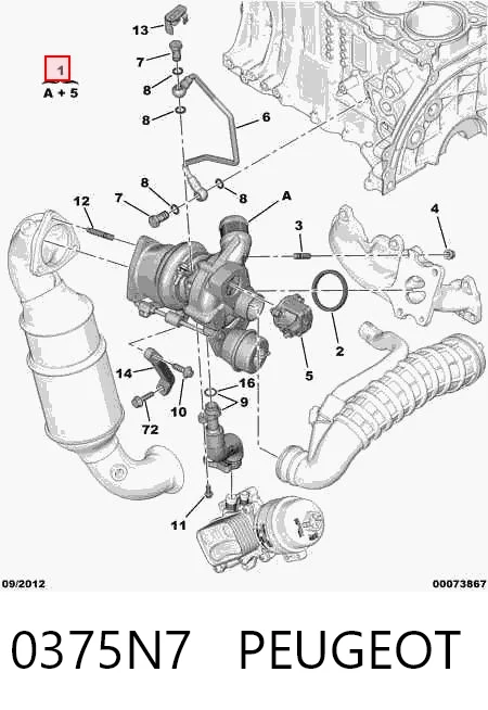 0375N7 Peugeot/Citroen Turbo para motor