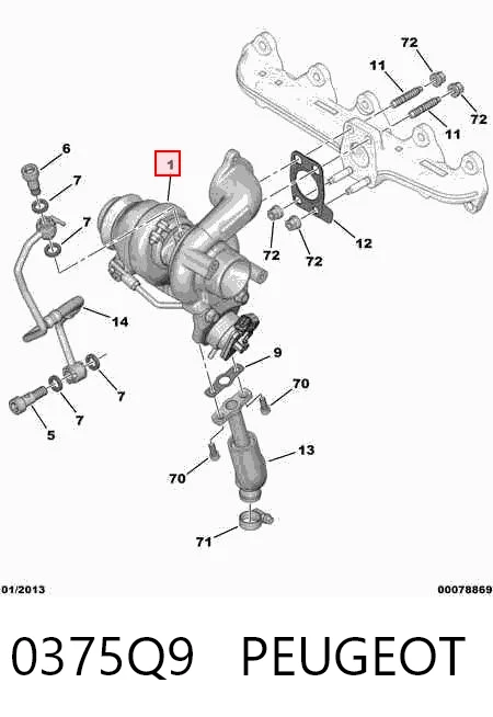 0375Q9 Peugeot/Citroen Turbo para motor