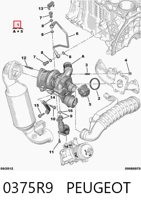 0375R9 Peugeot/Citroen Turbo para motor