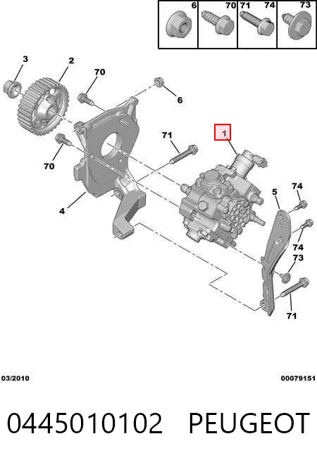 0445010102 Peugeot/Citroen Bomba de inyección