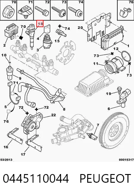 0445110044 Peugeot/Citroen Inyector de combustible