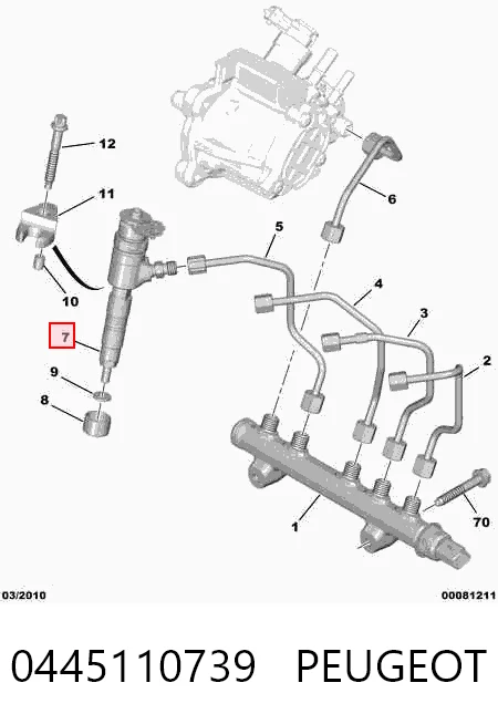 0445110739 Peugeot/Citroen Inyector de combustible