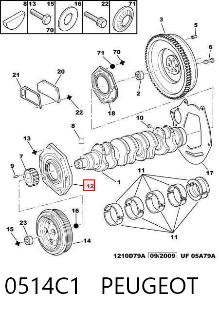 Retén de cigüeñal frontal 98453818 Iveco