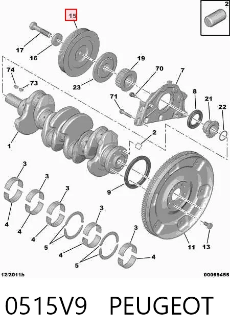 Polea dámper para Peugeot 307  (3B)