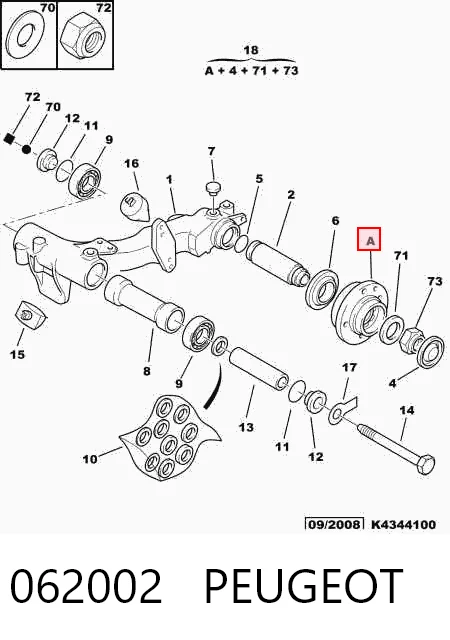 062002 Peugeot/Citroen Buje de rueda trasero