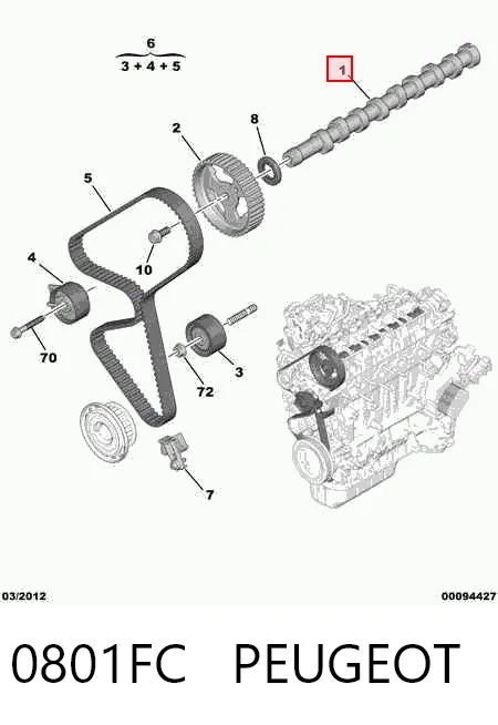 0801FC Peugeot/Citroen Kit árbol de levas