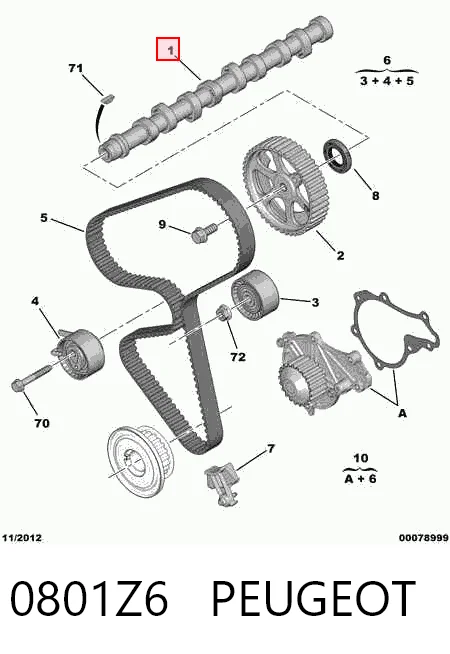 Árbol de levas para Ford Fiesta V (JH, JD)