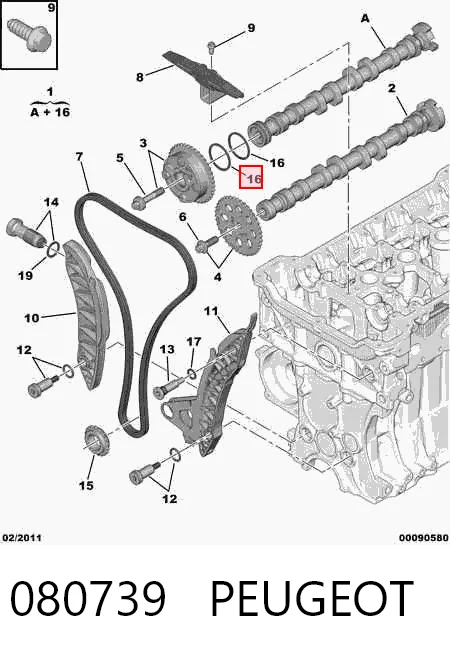 080739 Peugeot/Citroen Retén delantero del árbol de levas