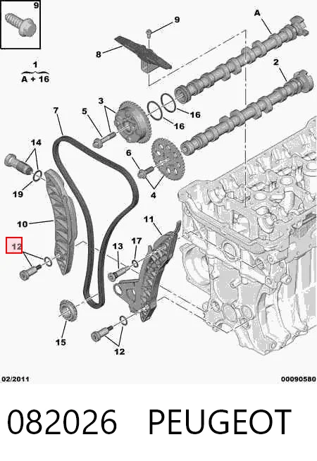 082026 Peugeot/Citroen Juego de cadena de distribución