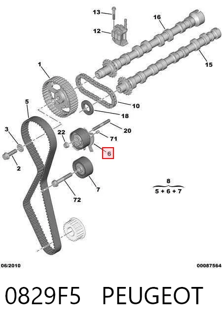 Rodillo tensor cadena Land Rover Freelander II (L359)