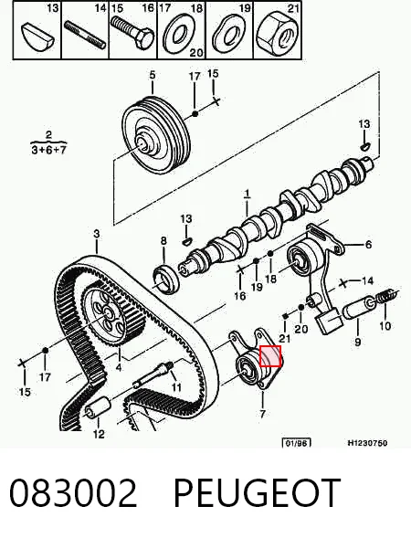 Rodillo intermedio de correa dentada Peugeot 205 I (741A, C)