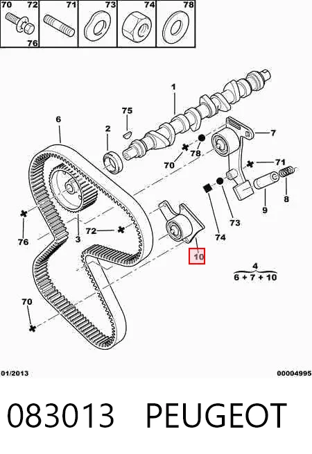 083013 Peugeot/Citroen Polea tensora intermedio de correa dentada