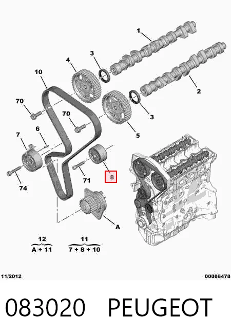 Rodillo intermedio de correa dentada para Citroen Saxo  (S0, S1)