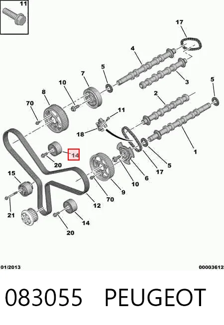 Rodillo intermedio de correa dentada para Land Rover Discovery IV (L319)
