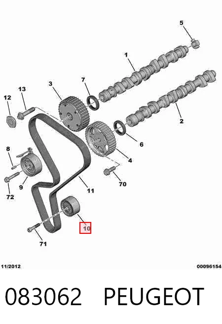 083062 Peugeot/Citroen Polea tensora intermedio de correa dentada
