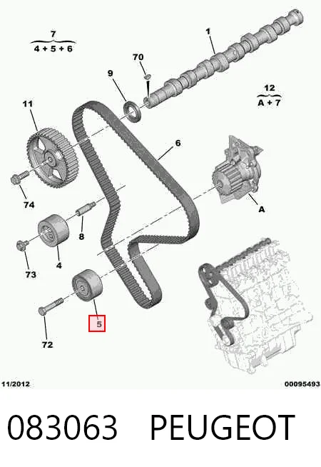 083063 Peugeot/Citroen Polea tensora intermedio de correa dentada