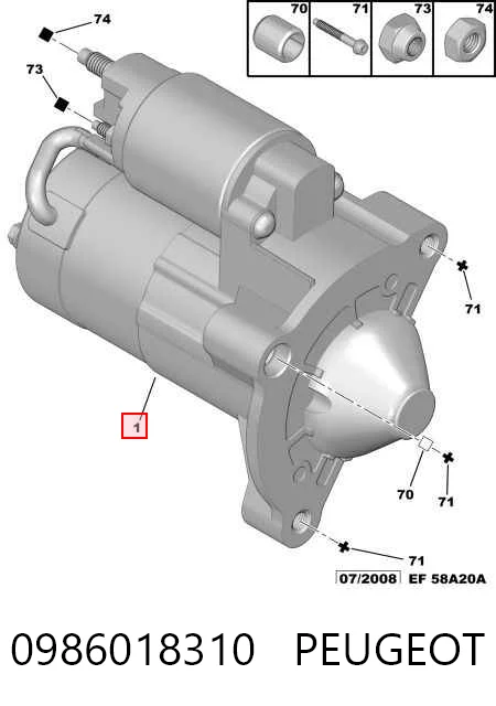 0986018310 Peugeot/Citroen Arranque motores