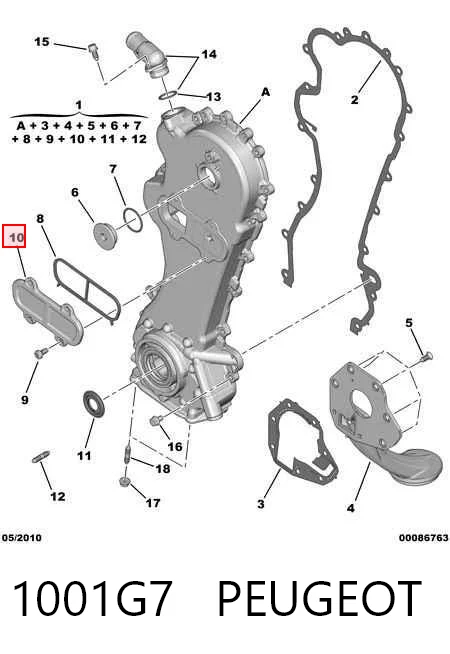 1001G7 Peugeot/Citroen Bomba de aceite