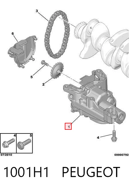 1001H1 Peugeot/Citroen Bomba de aceite