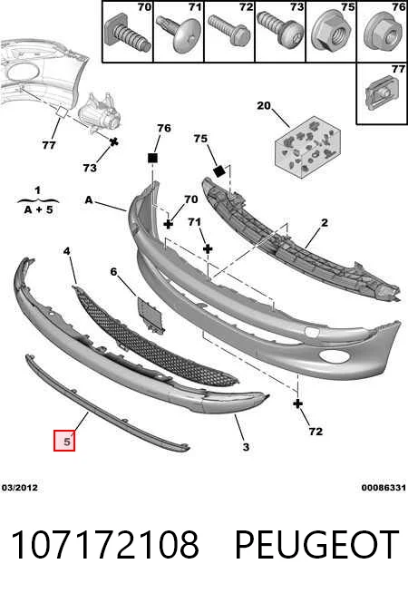 Paragolpes delantero para Peugeot 206 SW 2E, K