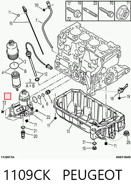 1109CK Peugeot/Citroen Filtro aceite