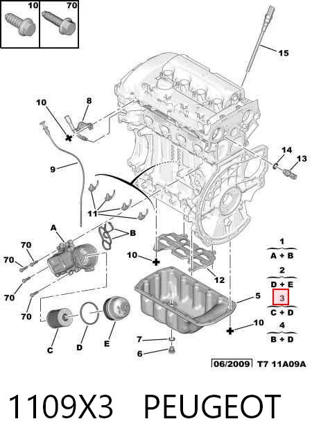 1109X3 Peugeot/Citroen Filtro aceite