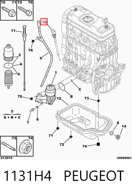 1131H4 Peugeot/Citroen Sensor de nivel de aceite